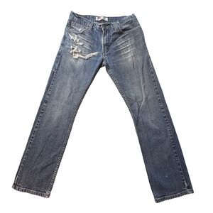Vintage Levi's 514 Jeans Mens 31x30 (30x28) Blue Slim Straight Distressed Denim